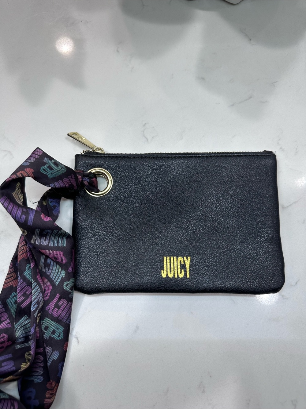 Juicy Couture Black Wristlet Zip Pouch